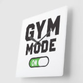 Gym Mode – Train Hard Stay Strong Vierkante Klok (Hoek)