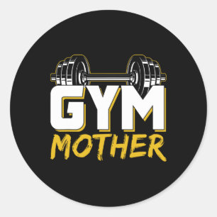 Gym Moeder Training Workout Gewichtheffen Fitness Ronde Sticker