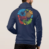 Gym Motivatie - Eten, Slaap, Trein, Herhalen Hoodie (Achterkant)
