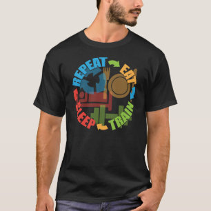 Gym Motivatie - Eten, Slaap, Trein, Herhalen T-shirt