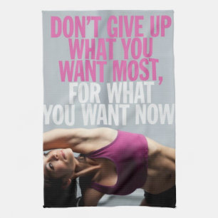 Gym Motivatie - Geef niet op - Women's Workout Theedoek