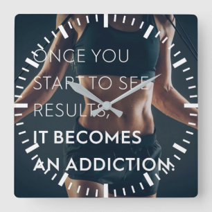 Gym Motivatie Voor Vrouwen - Resultaten - Workout Vierkante Klok