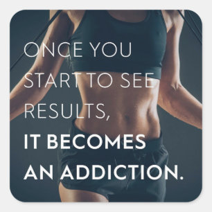 Gym Motivatie Voor Vrouwen - Resultaten - Workout Vierkante Sticker