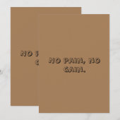 GYM Motivation - Aangepaste tekst en licht bruin Notitiekaartje (Voorkant / Achterkant)