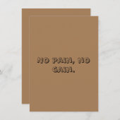 GYM Motivation - Aangepaste tekst en licht bruin Notitiekaartje (Voorkant / Achterkant)