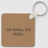 GYM Motivation - Aangepaste tekst en licht bruin Sleutelhanger (Achterkant)