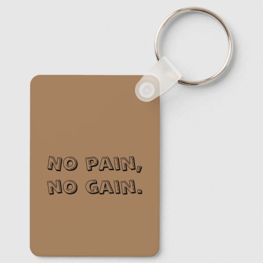 GYM Motivation - Aangepaste tekst en licht bruin Sleutelhanger (Achterkant)
