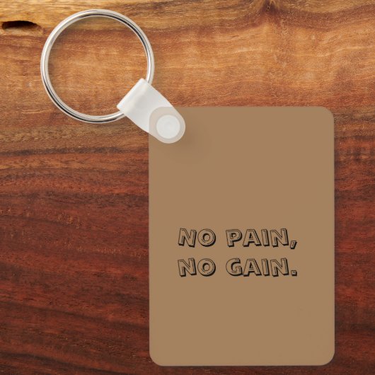 GYM Motivation - Aangepaste tekst en licht bruin Sleutelhanger (Voorkant)