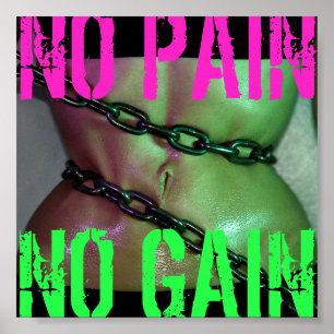 Gym Motivation Workout No Pijn No Gain Poster