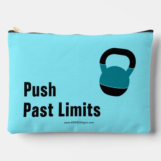 Gym Motto Push Past Limits Electric-Blue Black Etui (Voorkant)