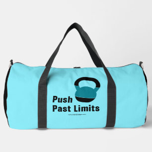 Gym Motto Push Past Limits Elektrisch Blauw Zwart Plunjezak