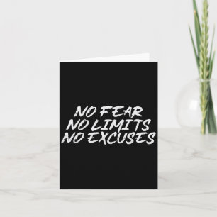 Gym No Fear Limit Excuses Workout Fitness Mannen V Kaart