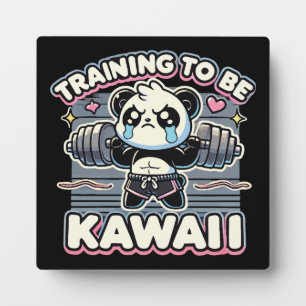Gym Panda Training om Kawaii Schattigee Anime Work Fotoplaat