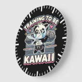 Gym Panda Training om Kawaii Schattigee Anime Work Grote Klok (Hoek)