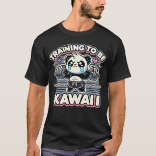Gym Panda Training om Kawaii Schattigee Anime Work T-shirt
