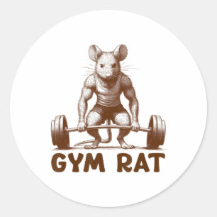 Gym Rat Fitness Bodybuilding Grappige Workout Gym Ronde Sticker