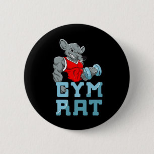 Gym Rat Fitness Bodybuilding Spierspor Ronde Button 5,7 Cm