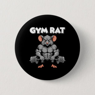 Gym Rat Fitness Bodybuilding Workout Spierpomp Ronde Button 5,7 Cm
