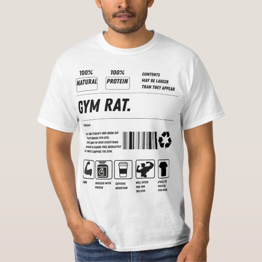 Gym Rat Formula: Handle With Gains T-shirt (Voorkant)
