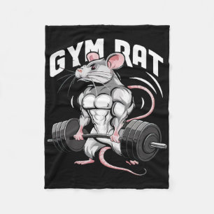 Gym Rat Grappig Bodybuilding Fitness Workout Gym W Fleece Deken