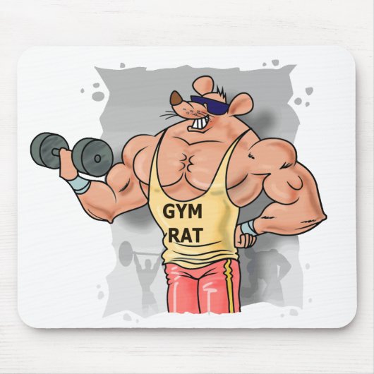 Gym Rat Pumping Iron Mousepad Muismat (Voorkant)