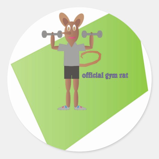 Gym Rat Ronde Sticker (Voorkant)