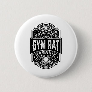 Gym Rat Vintage Whiskey Label Bodybuilding Gym Wor Ronde Button 5,7 Cm
