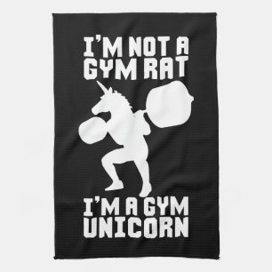 Gym Rat vs Gym Eenhoorn - Grappige Workout Inspira Theedoek