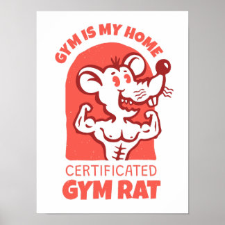 Gym Rats Poster. Grappige fitness muurdecoratie vo Poster