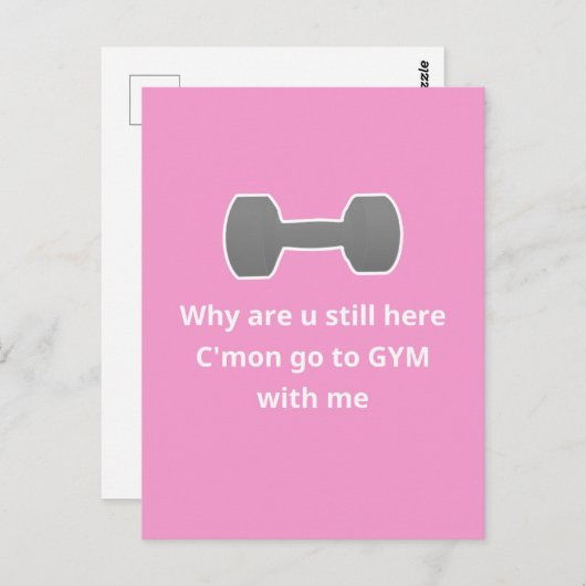 Gym Roze Briefkaart (Voorkant / Achterkant)