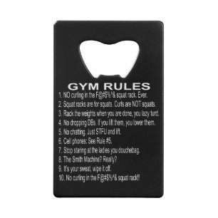Gym Rules #USAPatriotGraphics ©WhiteTigerLLC.Com Kredietkaart Flessenopener