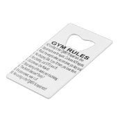 Gym Rules #USAPatriotGraphics ©WhiteTigerLLC.Com Kredietkaart Flessenopener (Achterkant Gekanteld)
