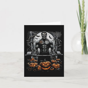 Gym Skeleton-spookachtige Fitness Fun-Halloween Wo Kaart