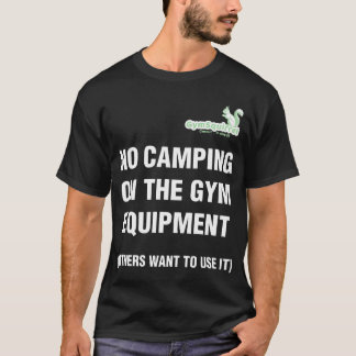 Gym Squirrel No Camping witte belettering T-shirt
