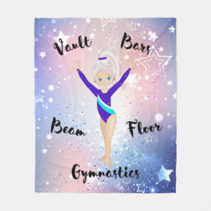 Gym Star Roze Streep, Blauwe Ogen, Blauwe Dazzle L Fleece Deken