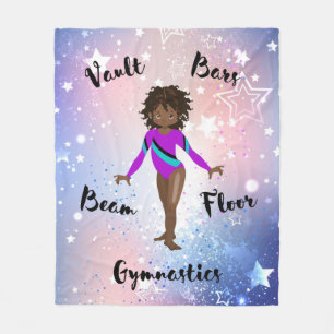 Gym Ster Afro-Amerikaan, Bruine Ogen, Paarse Leeuw Fleece Deken