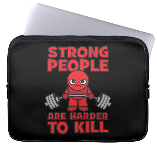 Gym - Sterke mensen zijn moeilijker te doden - Kaw Laptop Sleeve (Voorkant)