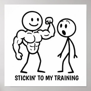 Gym Stick Figuur Poster