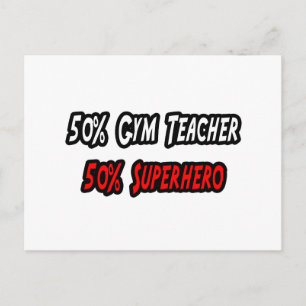 Gym Teacher Superheld Briefkaart