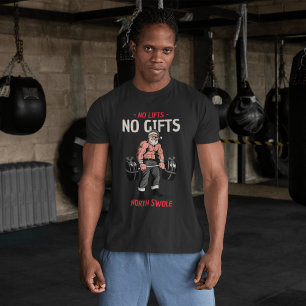 Gym Thema Gezwollen Kerstman Het optillen van een T-shirt