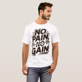 Gym Tshirt Blanc Pas de douleur Pas de gain (Devant entier)