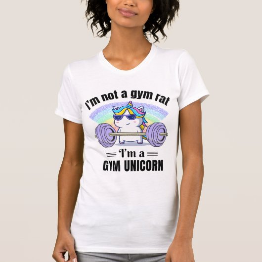 Gym Unicorn t-shirt femme drôle, maillot de fitnes (Devant)