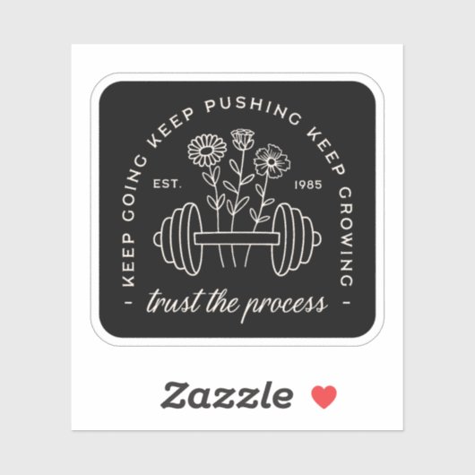 Gym vertrouwen erop dat het proces zwart blijft ga sticker (Vel)