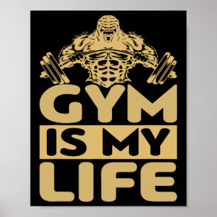 Gym Voedt Mijn Bodybuilding Motivatie Intensieve D Poster