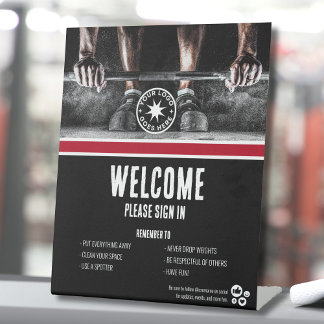 Gym Welkom Reclamebord Met Voetstuk