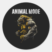 Gym Workout Bodybuilding Monster Ronde Sticker (Voorkant)