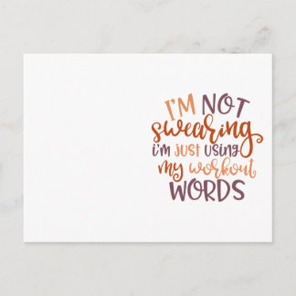 Gym Workout Design I's not Swearing Briefkaart