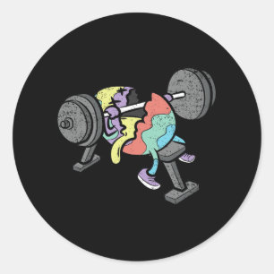 Gym Workout Easter Egg Hunting Funny Spring Mannen Ronde Sticker