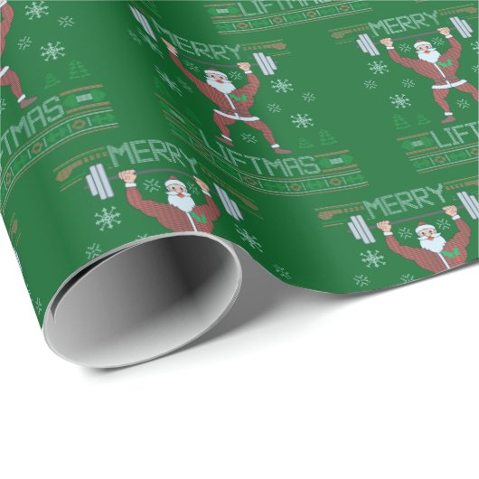 Gym Workout | Vrolijke Liftmas Lelijke Kerst Cadeaupapier (Rol Hoek)