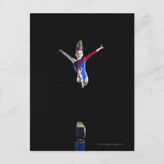 Gymnast (9-10) met balansstraal briefkaart (Voorkant)